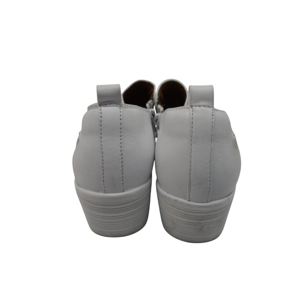 Nurse Mates Women's Zip-Up Mid-Cut Edda Work Clogs Leather White Size 8.5W - Picture 3 of 8